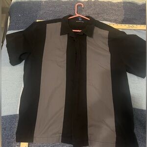 Joe USA.com 2XL buttondown black/gray bowling style men’s shirt